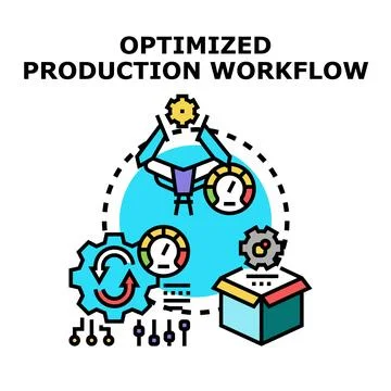 Optimized production workflow management and control concept 스톡 일러스트