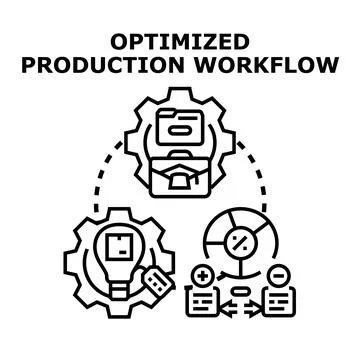 Optimized production workflow vector illustration business concept Stockillustratie