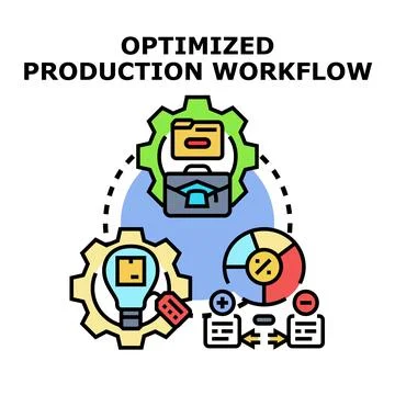 Optimized production workflow vector illustration business concept Stock Illustration
