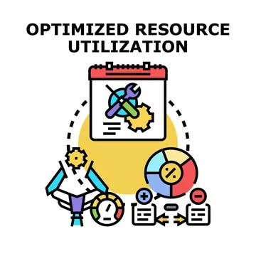 Optimized resource utilization concept representing efficiency management p.. Illustration