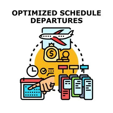 Optimized schedule departures for efficient travel planning Stock Illustration