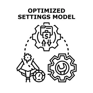 Optimized settings model for business workflow system Stock Illustration