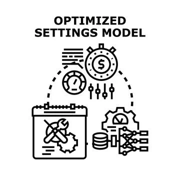 Optimized settings model developing business solutions イラスト素材