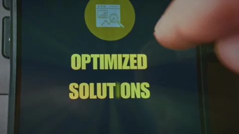 Optimized Solutions themed graphic presentation created on smartphone Stock Footage 289092115