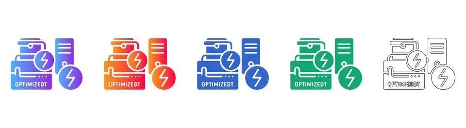 Optimized System Server Icons Stock Illustration
