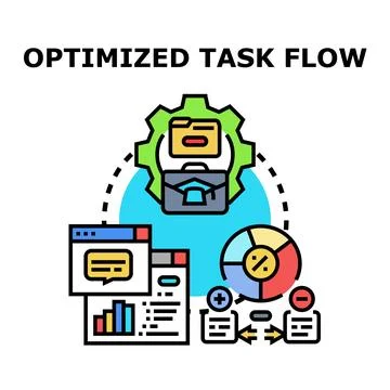 Optimized task flow concept creating efficient business processes Stock Illustration