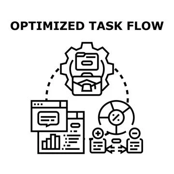Optimized task flow concept creating efficient business processes Stock Illustration