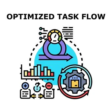 Optimized task flow concept vector illustration Stock Illustration