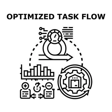 Optimized task flow concept vector illustration Stock Illustration