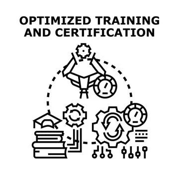 Optimized training and certification process concept Stock Illustration