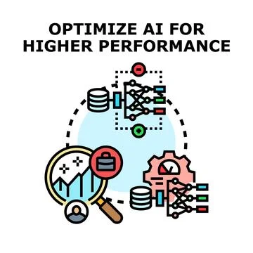 Optimizing ai for higher performance and efficiency Stock Illustration