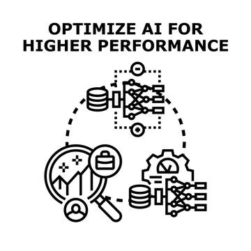 Optimizing ai for higher performance and efficiency Stock Illustration
