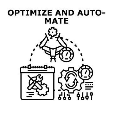 Optimizing and automating business processes for efficiency Illustrazione stock