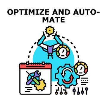 Optimizing and automating business processes for efficiency 스톡 일러스트