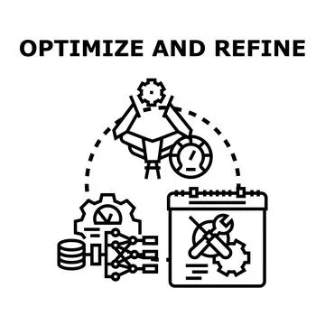 Optimizing and refining a business process or system Stock Illustration
