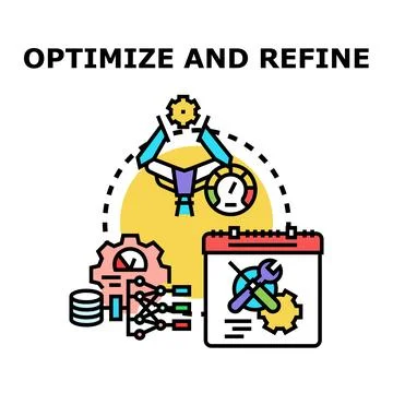 Optimizing and refining a business process or system Stock Illustration