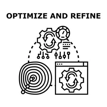 Optimizing and refining processes for business improvement Stock Illustration