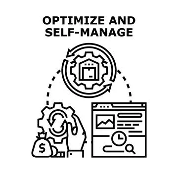 Optimizing and self managing business process workflow Stock Illustration