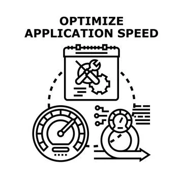 Optimizing application speed with performance metrics and development Illustration