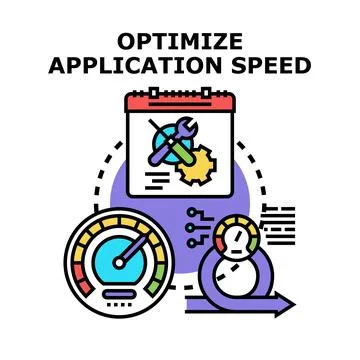 Optimizing application speed with performance metrics and development 스톡 일러스트