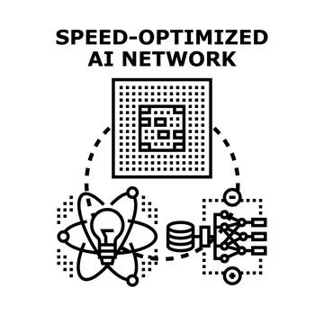 Optimizing artificial intelligence network speed for innovation Stock Illustration