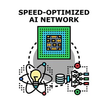 Optimizing artificial intelligence network speed for innovation Stock Illustration