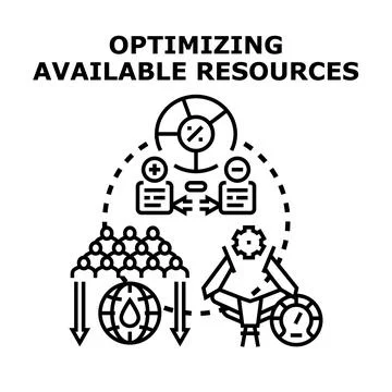 Optimizing available resources concept illustration Stock Illustration