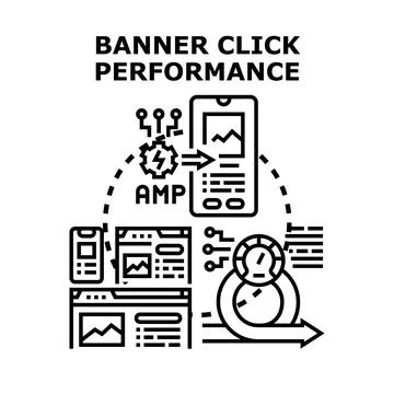 Optimizing banner click performance with accelerated mobile pages Stock Illustration