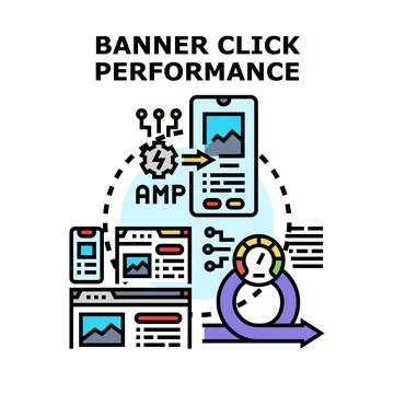 Optimizing banner click performance with accelerated mobile pages Stock Illustration