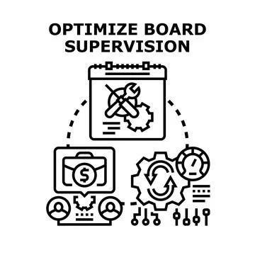 Optimizing board supervision process with effective management Illustrazione stock