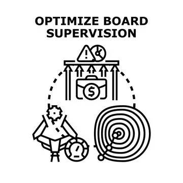Optimizing board supervision vector concept illustration Stock Illustration