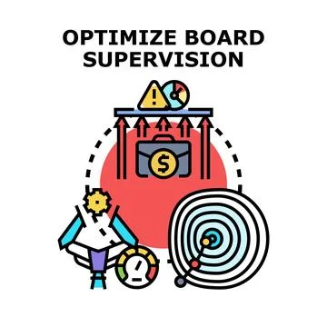 Optimizing board supervision vector concept illustration Ilustración de archivo