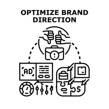 Optimizing brand direction for business strategy and marketing Stock Illustration