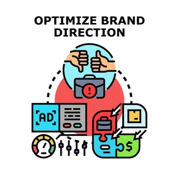 Optimizing brand direction for business strategy and marketing Stock Illustration