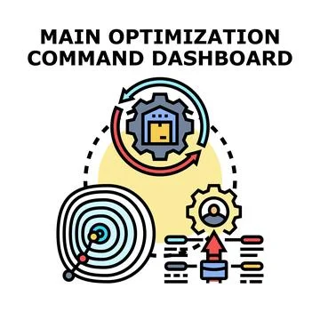 Optimizing business command dashboard management strategy Stock Illustration