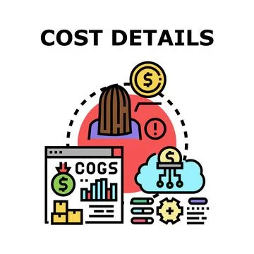 Optimizing business cost details and expense analysis Stock Illustration