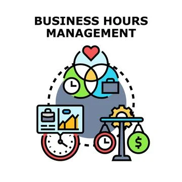 Optimizing business hours strategy for work life balance Stock Illustration