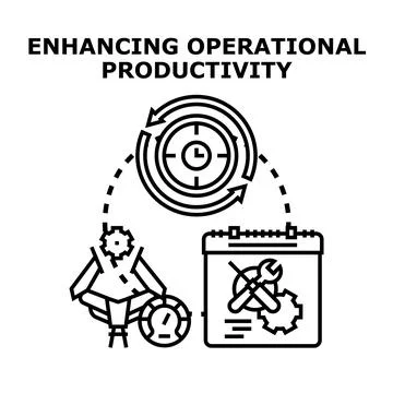 Optimizing business operational productivity and efficiency concept Illustrazione stock