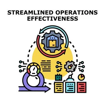 Optimizing business operations for streamlined effectiveness concept Stock Illustration