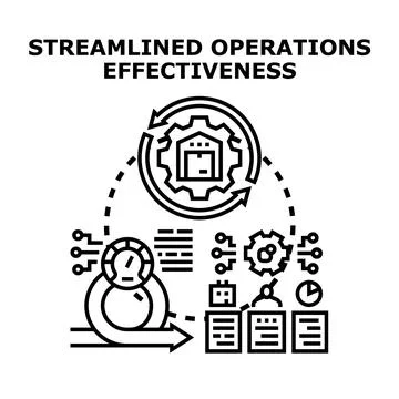 Optimizing business operations for streamlined effectiveness concept Stock Illustration