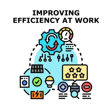 Optimizing business performance and improving work efficiency concept Stock Illustration