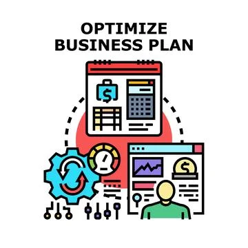 Optimizing business plan for strategic development and efficient growth Illustrazione stock