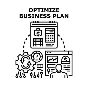 Optimizing business plan for strategic development and efficient growth Stock Illustration