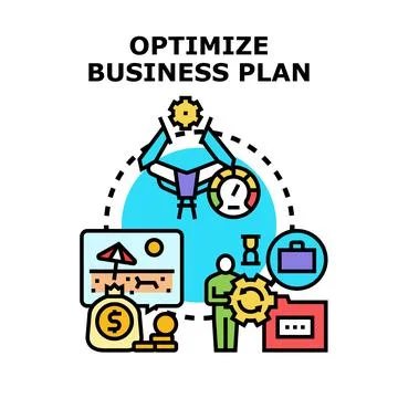 Optimizing business plan strategy and development process Illustrazione stock
