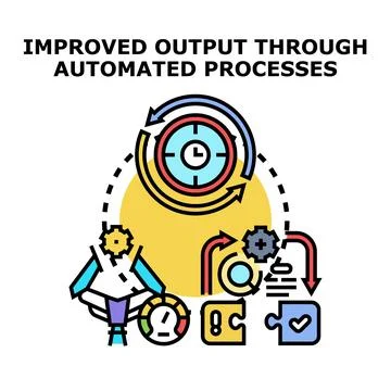 Optimizing business process automation and workflow efficiency Stock Illustration