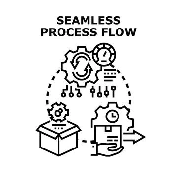 Optimizing business process flow efficiency and automation Stock Illustration
