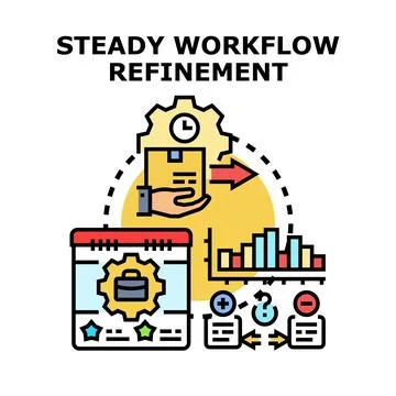 Optimizing business process management and steady workflow refinement 库存插图
