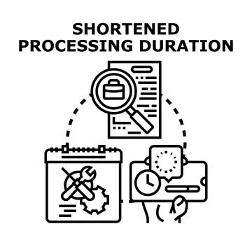 Optimizing business process for shortened duration concept Stock Illustration