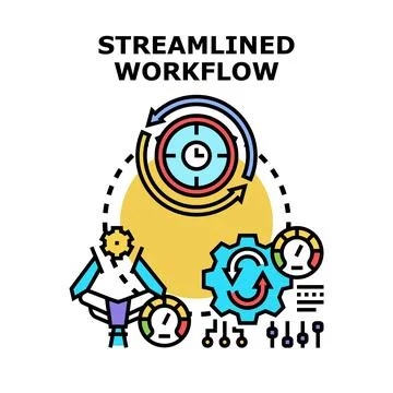 Optimizing business process for streamlined workflow management cycle 스톡 일러스트
