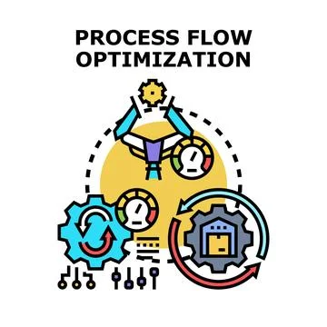 Optimizing business process workflow automation and control Stock Illustration